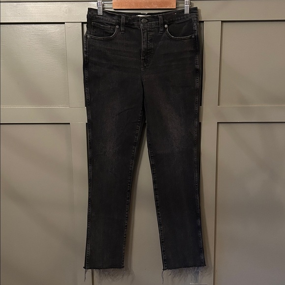 Madewell Mid Rise Stovepipe Jeans Armand Black Wash Size 29 - Picture 6 of 12